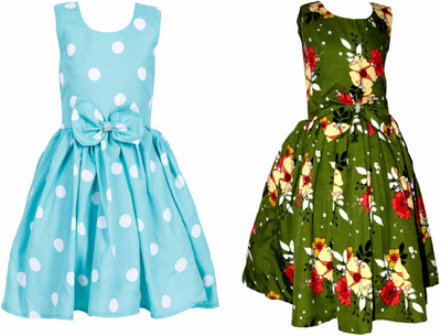 CINDERELLA THE CREATIONS FACTORY Baby Girls Below Knee Casual Dress(Light Green, Sleeveless)