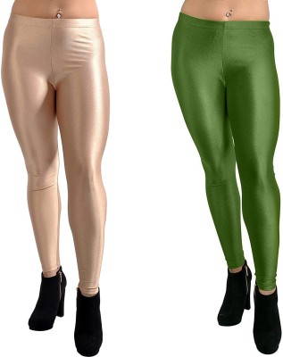 Homeshop Western Wear Legging(Green, Gold, Solid)