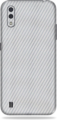 OggyBaba Samsung Galaxy M01 Core, M01Core Mobile Skin((3D Silver Carbon Fibre Skin With ZigZag Pattern))