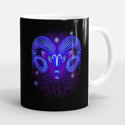 Sublikraft Aries Zodiac Signs Printed Ceramic Coffee Mug(330 ml)