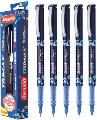 Reynolds fluid ink technology Roller Ball Pen(Pack of 10, Ink Color - Blue, Black)