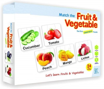 PEZYOX Educational Jigsaw Puzzle Range for Kids (Match The Fruit & Vegetable)(24 Pieces)