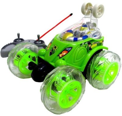 AS TRADERS Rechargeable Twisting Stunt Car With 360 Degrees Rotation G117(Green)