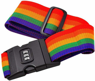 Fambal Pack of 2 Number Lock 3-digit Suitcase Strap Adjustable for All kinds of Luggage Strap(Multicolor)