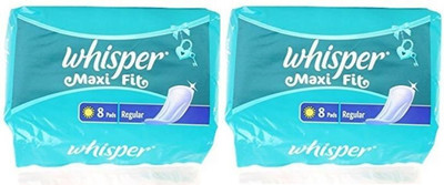 Whisper Maxi Fit Regular - 8+8 Pads Sanitary Sanitary Pad(Pack of 16)