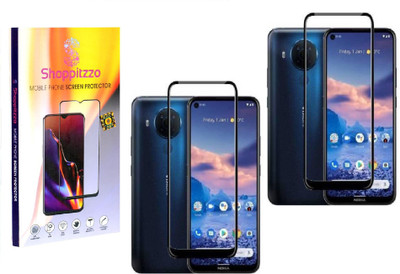 Shoppitzzo Edge To Edge Tempered Glass for Nokia 5.4, 11D, 9H Hardness, Edge to Edge, With Easy Installation Kit, Full Glue(Pack of 2)