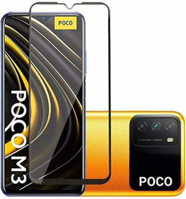 Shoppitzzo Edge To Edge Tempered Glass for Poco M3, 11D, 9H Hardness, Edge to Edge(Pack of 1)