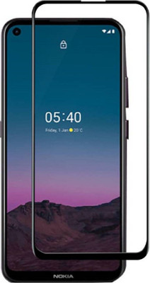 Shoppitzzo Edge To Edge Tempered Glass for Nokia 5.4, 11D, 9H Hardness, Edge to Edge, With Easy Installation Kit, Anti Scratch(Pack of 1)
