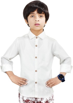 MADE IN THE SHADE Boys Solid Casual White Shirt