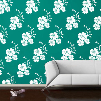 Decor now Size : ( 16-inch x 24-inch) Chirp Hibiscus Reusable DIY Wall Stencil Painting for Home/Office Decoration PVC Wall Stencil Stencil(Pack of 1, Chirp Hibiscus)