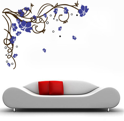 Stickerberry 101 cm Floral Branch Flowers Wall Sticker Standard Size- 80Cm X 101Cm Self Adhesive Sticker(Pack of 1)