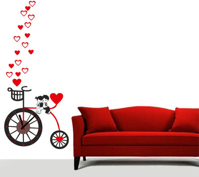 Stickerberry 127 cm Couple Sitting On Bicycle Wall Sticker PVC Vinyl Standard Size- 56Cm X 127Cm Self Adhesive Sticker(Pack of 1)