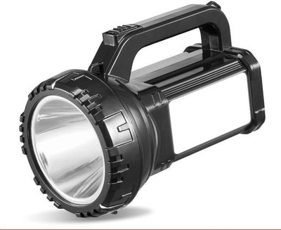 iDOLESHOP Rechargeable Bright Led Torch Light With Side Tube Laser Long Range High Power Search LightTorch Torch(Black, 22 cm, Rechargeable)