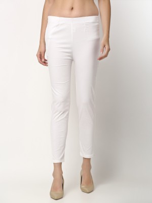 ZAVERA Regular Fit Women White Trousers