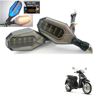 AuTO ADDiCT Front, Rear, Side LED Indicator Light for Piaggio Forester(Blue, Yellow)