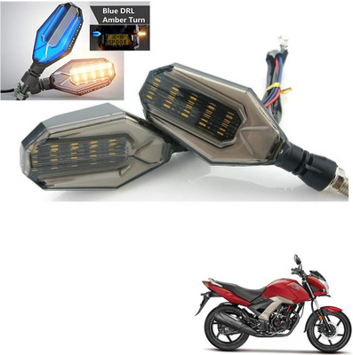 AuTO ADDiCT Front, Rear, Side LED Indicator Light for Honda CB unicorn 160(Blue, Yellow)
