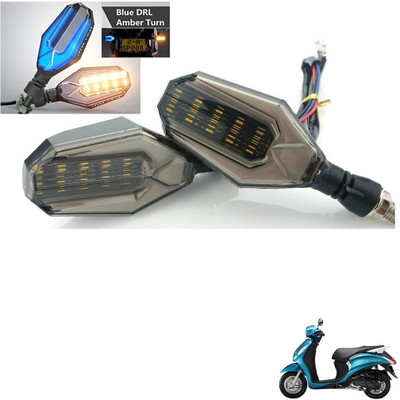 AuTO ADDiCT Front, Rear, Side LED Indicator Light for Yamaha Fascino(Blue, Yellow)