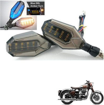 AuTO ADDiCT Front, Rear, Side LED Indicator Light for Royal Enfield ClubMan(Blue, Yellow)