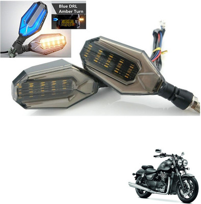 AuTO ADDiCT Front, Rear, Side LED Indicator Light for TVS Glamour FI(Blue, Yellow)