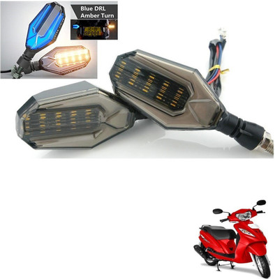 AuTO ADDiCT Front, Rear, Side LED Indicator Light for TVS Wego(Blue, Yellow)