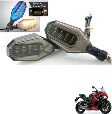 AuTO ADDiCT Front, Rear, Side LED Indicator Light for Suzuki GS 150R(Blue, Yellow)