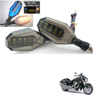 AuTO ADDiCT Front, Rear, Side LED Indicator Light for Suzuki GT250R(Blue, Yellow)