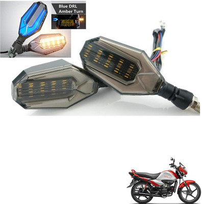 AuTO ADDiCT Front, Rear, Side LED Indicator Light for Hero Splendor Pro(Blue, Yellow)