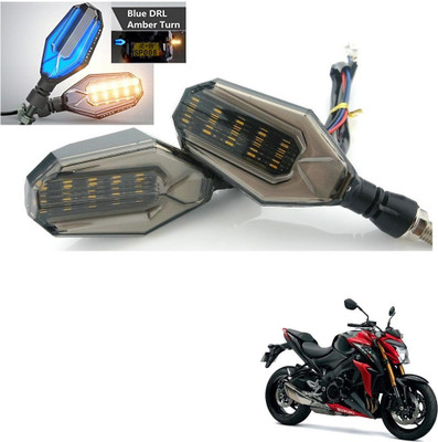 AuTO ADDiCT Front, Rear, Side LED Indicator Light for Suzuki GS(Blue, Yellow)