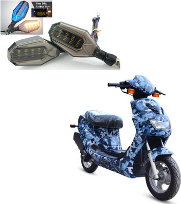 AuTO ADDiCT Front, Rear, Side LED Indicator Light for Hero Flame SR125(Blue, Yellow)