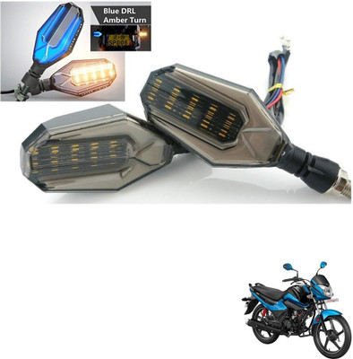 AuTO ADDiCT Front, Rear, Side LED Indicator Light for Hero Splender iSMART(Blue, Yellow)