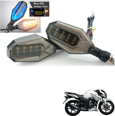AuTO ADDiCT Front, Rear, Side LED Indicator Light for TVS Apache RTR 150(Blue, Yellow)