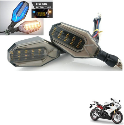 AuTO ADDiCT Front, Rear, Side LED Indicator Light for TVS Gixxer(Blue, Yellow)