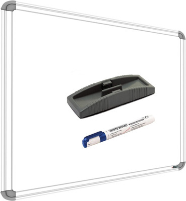 SRIRATNA Non Magnetic Non Magnetic 1.5 X 2 feet Glossy White Board, One Side White Board Marker and Reverse Side Green Chalk Board Surface Whiteboard with 1 Duster And 1 Marker, Whiteboards and Duster Combos(White, Green)