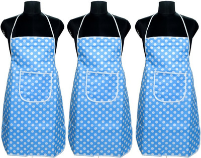 JMI Cotton, Polyester Chef's Apron - Medium(Light Blue, Pack of 3)