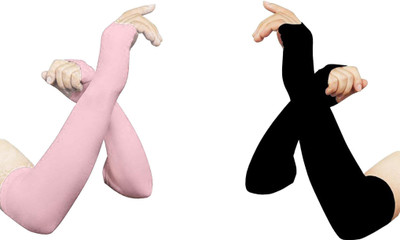 Aadikart Nylon Arm Sleeve For Men & Women(XL, Pink, Black)