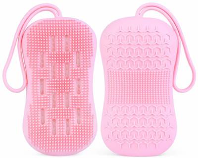 Triangle Ant Silicone Body Scrubber, Double-Sided Body Scrub Brush for Deep Cleasing Exfoliating, Super Soft Silicone Loofah with Rebound Sponge, Suitable for Women Men Kids Shower, Skin Body Massage