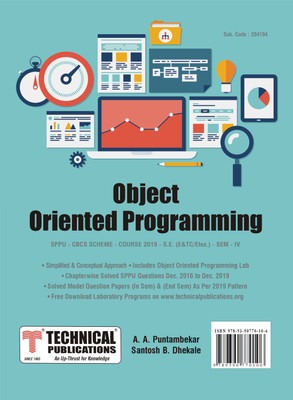 Object Oriented Programming For SPPU 19 Course (SE - IV - Elex./E&Tc - 204194)(Paperback, A.A.Puntambekar, Santosh B. Dhekale)