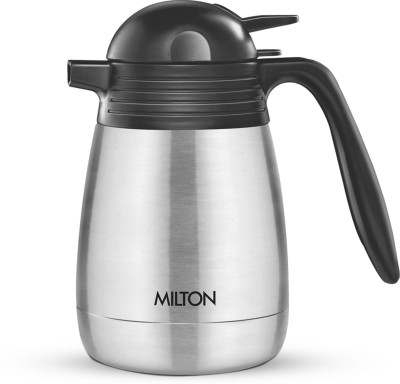 MILTON Vaccum Flasks Thermosteel Hot & Cold Carafe 1000 ml Steel Plain 1000 ml Flask(Pack of 1, Silver, Steel)