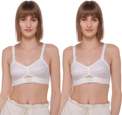 Salsa Moving Cotton Strap Women Full Coverage Non Padded Bra(White, White)
