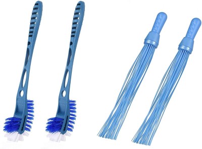 Three Mask Nylon Wet and Dry Broom(Blue, 4 Units)