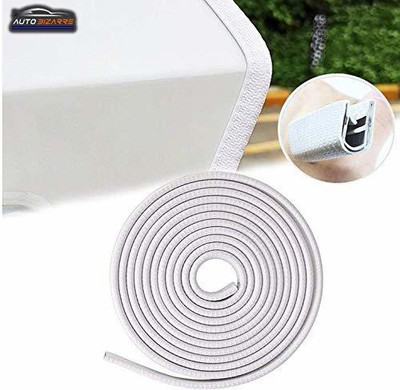 AutoBizarre White Anti-Scratch Anti-Collision Heavy Duty Edge Guard Door Protection U Shape Edge Trim Rubber Seal Protector Rubber Clips Fit for All Cars - 5 Meters Car Beading Roll For Door, Trunk, Hood(5 m)
