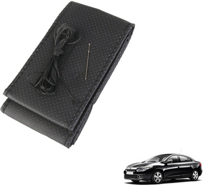 AuTO ADDiCT Steering Cover For Renault Fluence(Black, Leatherite)