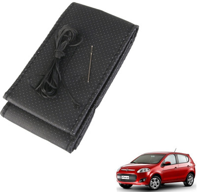 AuTO ADDiCT Steering Cover For Fiat Palio(Black, Leatherite)