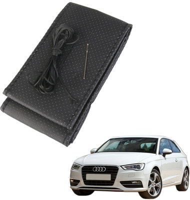 AuTO ADDiCT Steering Cover For Audi A3(Black, Leatherite)