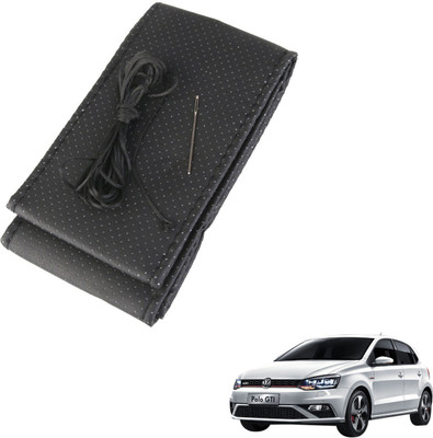 AuTO ADDiCT Steering Cover For Volkswagen Polo(Black, Leatherite)