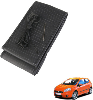 AuTO ADDiCT Steering Cover For Fiat Grand Punto(Black, Leatherite)