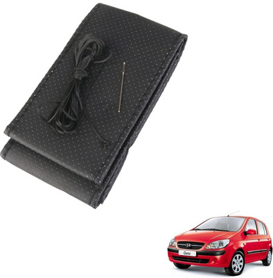 AuTO ADDiCT Steering Cover For Hyundai Getz(Black, Leatherite)