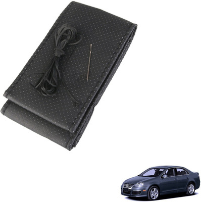 AuTO ADDiCT Steering Cover For Volkswagen Jetta(Black, Leatherite)