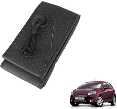AuTO ADDiCT Steering Cover For Fiat Punto(Black, Leatherite)