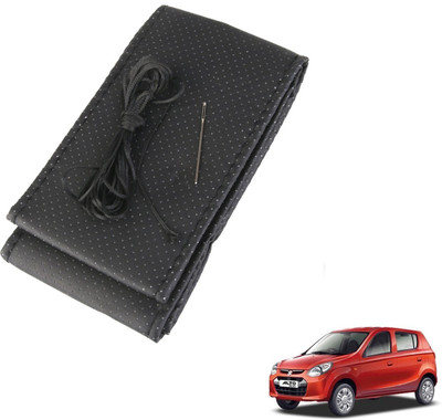 AuTO ADDiCT Steering Cover For Maruti Alto 800(Black, Leatherite)